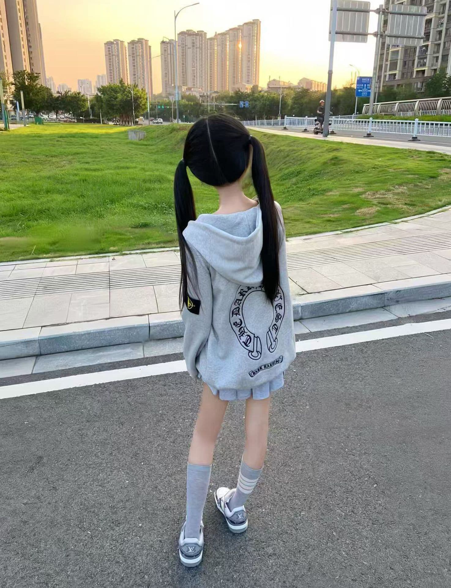 얇은 스타일 털이 있는 전체 자수 휘장 부형제 이후 패키지 칼라 순수한 Mianhua 면 복합 후드티 여성 이미지 4