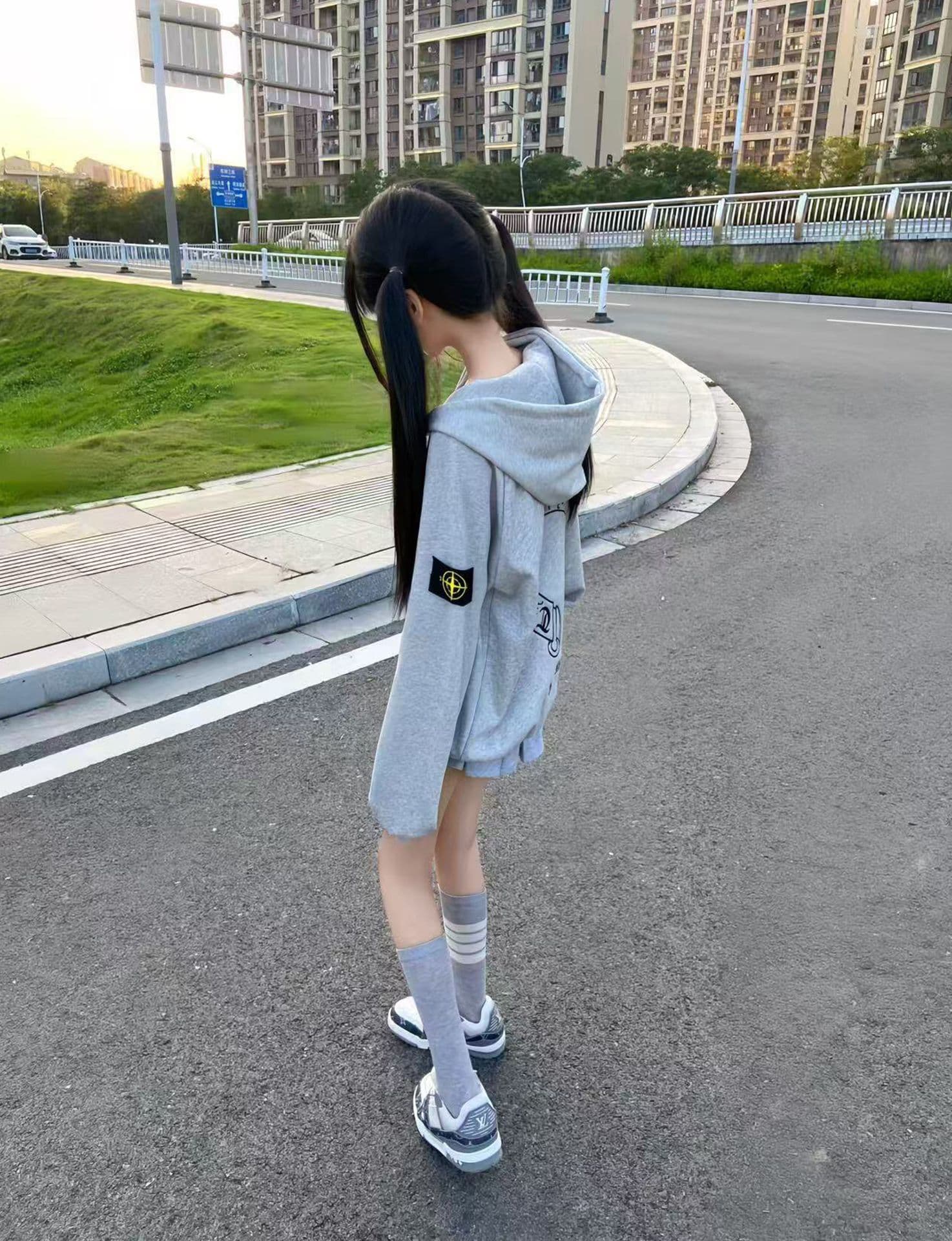 얇은 스타일 털이 있는 전체 자수 휘장 부형제 이후 패키지 칼라 순수한 Mianhua 면 복합 후드티 여성 상세 이미지 11