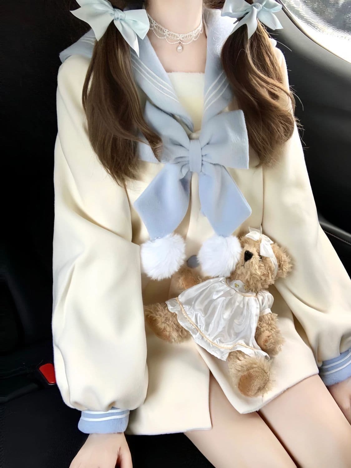 가을 겨울 새로운 귀여운 바람 연령 감소 해군 칼라 모직 코트 다용도 부드러운 찹쌀 센 부서 작은 키 여성 코트
