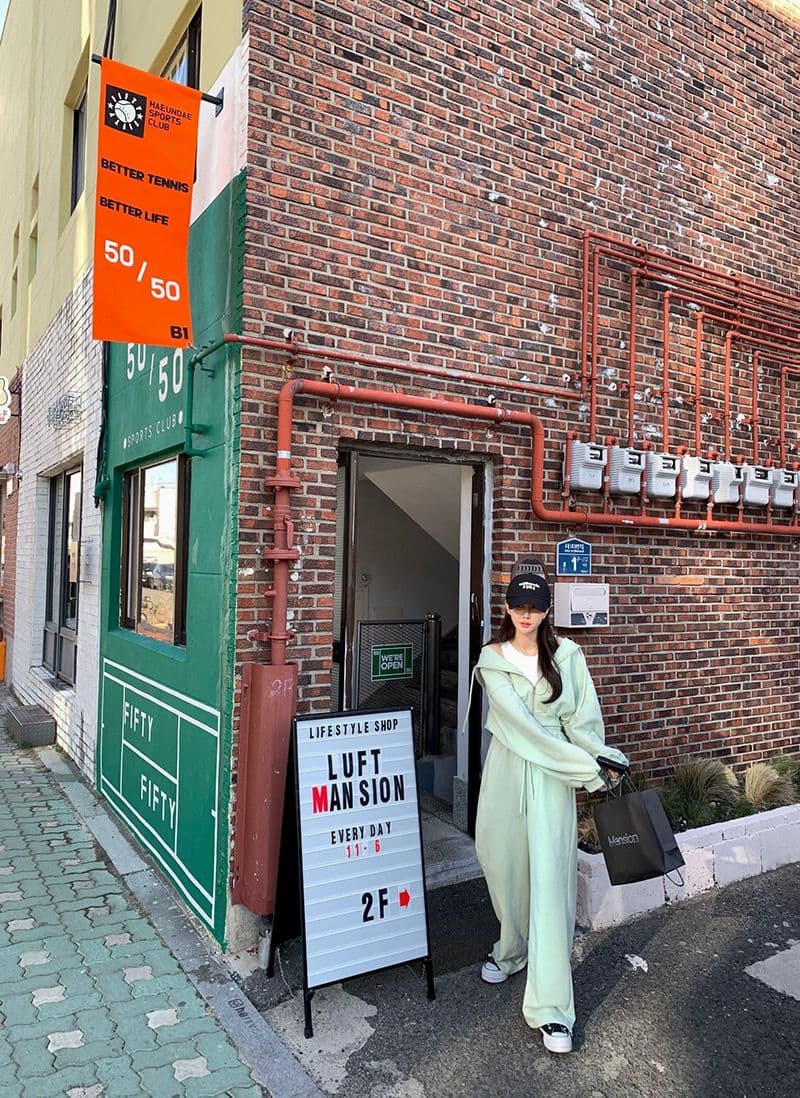 한국 chic 가을 작은 대중 품격 후드 긴팔 쇼트 스타일 후드티 하이웨이스트 레이스업 다용도 넓은 다리 캐주얼 바지 상세 이미지 16