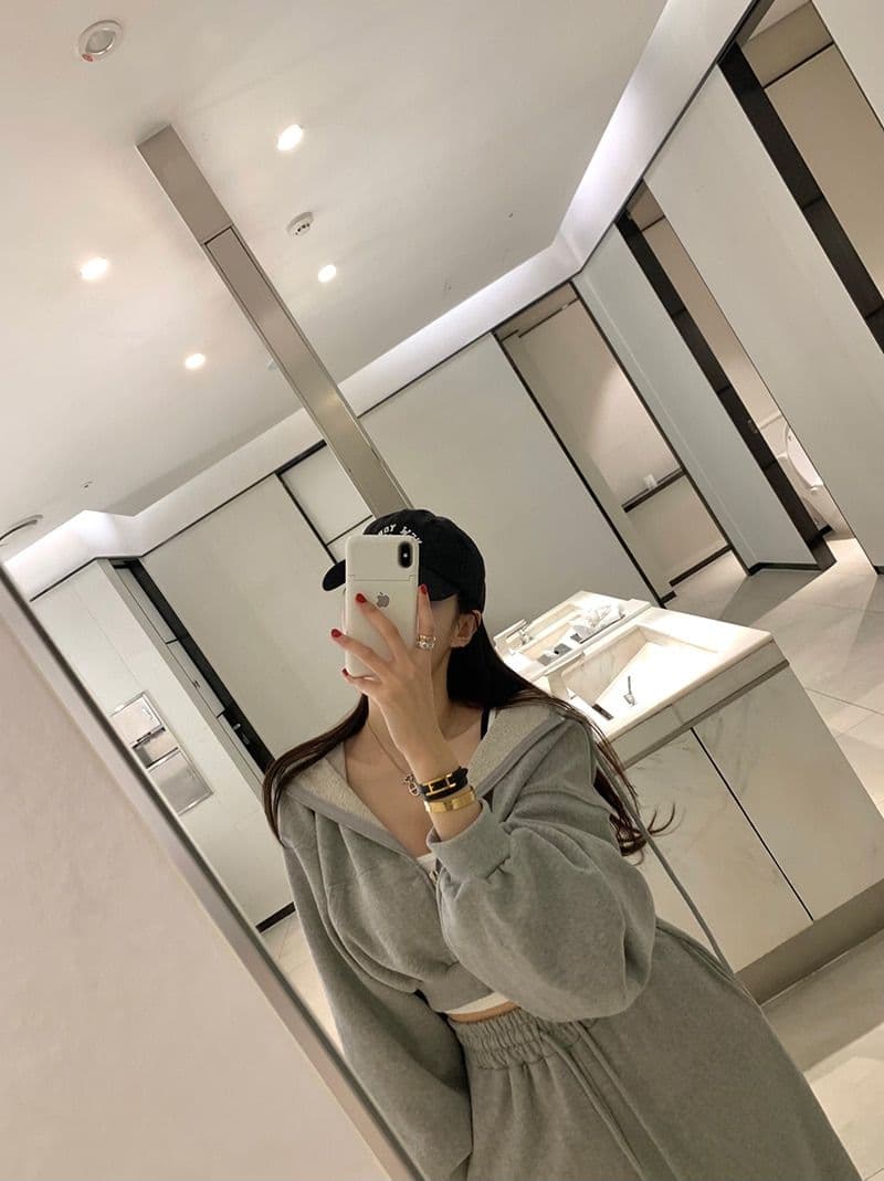 한국 chic 가을 작은 대중 품격 후드 긴팔 쇼트 스타일 후드티 하이웨이스트 레이스업 다용도 넓은 다리 캐주얼 바지 상세 이미지 31