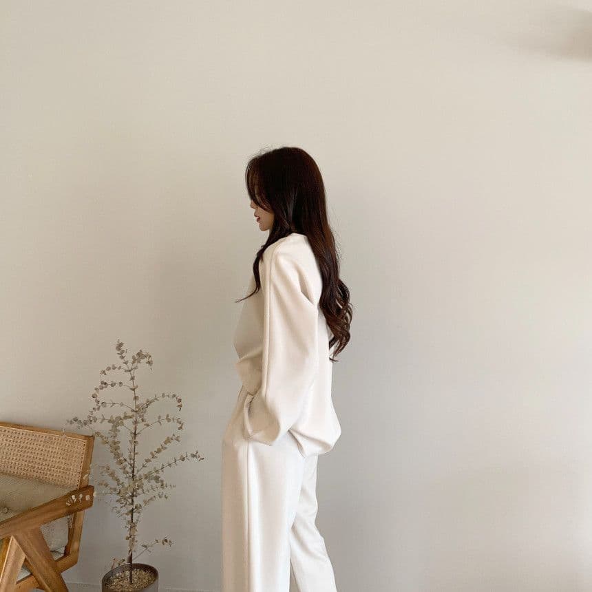 한국 chic 가을 작은 대중 품격 후드 긴팔 쇼트 스타일 후드티 하이웨이스트 레이스업 다용도 넓은 다리 캐주얼 바지 상세 이미지 21