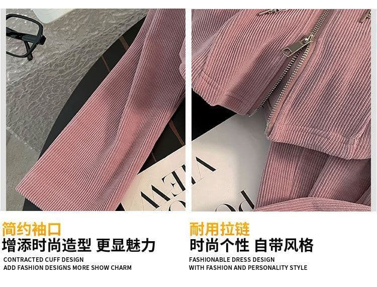 캐주얼 세트 여성 이른 가을 2026 새로운 핑크색 소금 부서 연령 감소 품격 후드티 웨이 바지 투피스 세트 상세 이미지 18