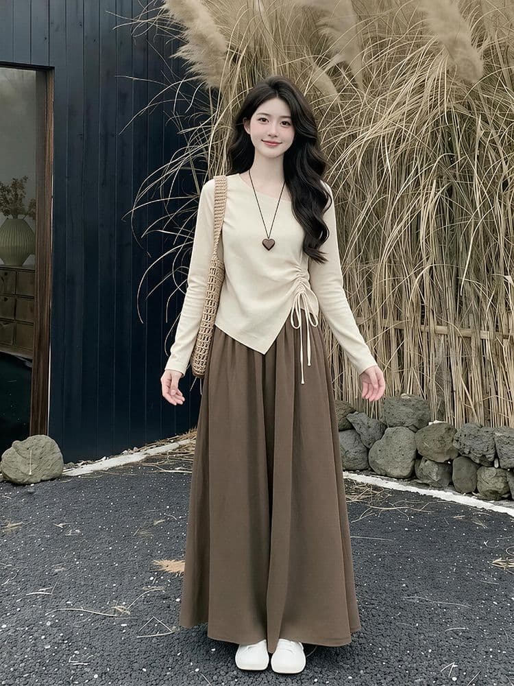 한 부서 가을 착용 가져 가라. 관대 한 점잖은 아름다운 아니요 명중 섹션 세트 드레스 자이언트 잘 생긴 아름다움 라드. 치마 상세 이미지 1