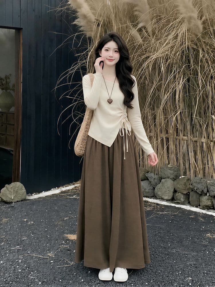 한 부서 가을 착용 가져 가라. 관대 한 점잖은 아름다운 아니요 명중 섹션 세트 드레스 자이언트 잘 생긴 아름다움 라드. 치마 상세 이미지 3