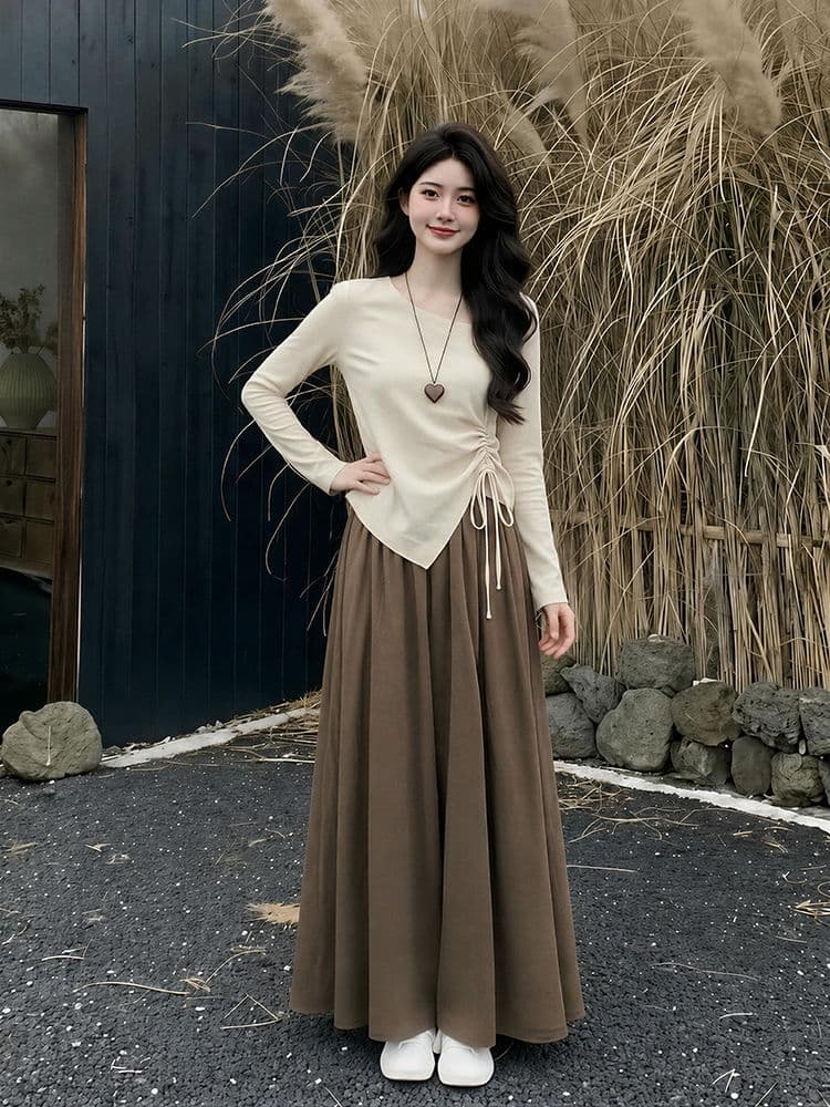한 부서 가을 착용 가져 가라. 관대 한 점잖은 아름다운 아니요 명중 섹션 세트 드레스 자이언트 잘 생긴 아름다움 라드. 치마 상세 이미지 4