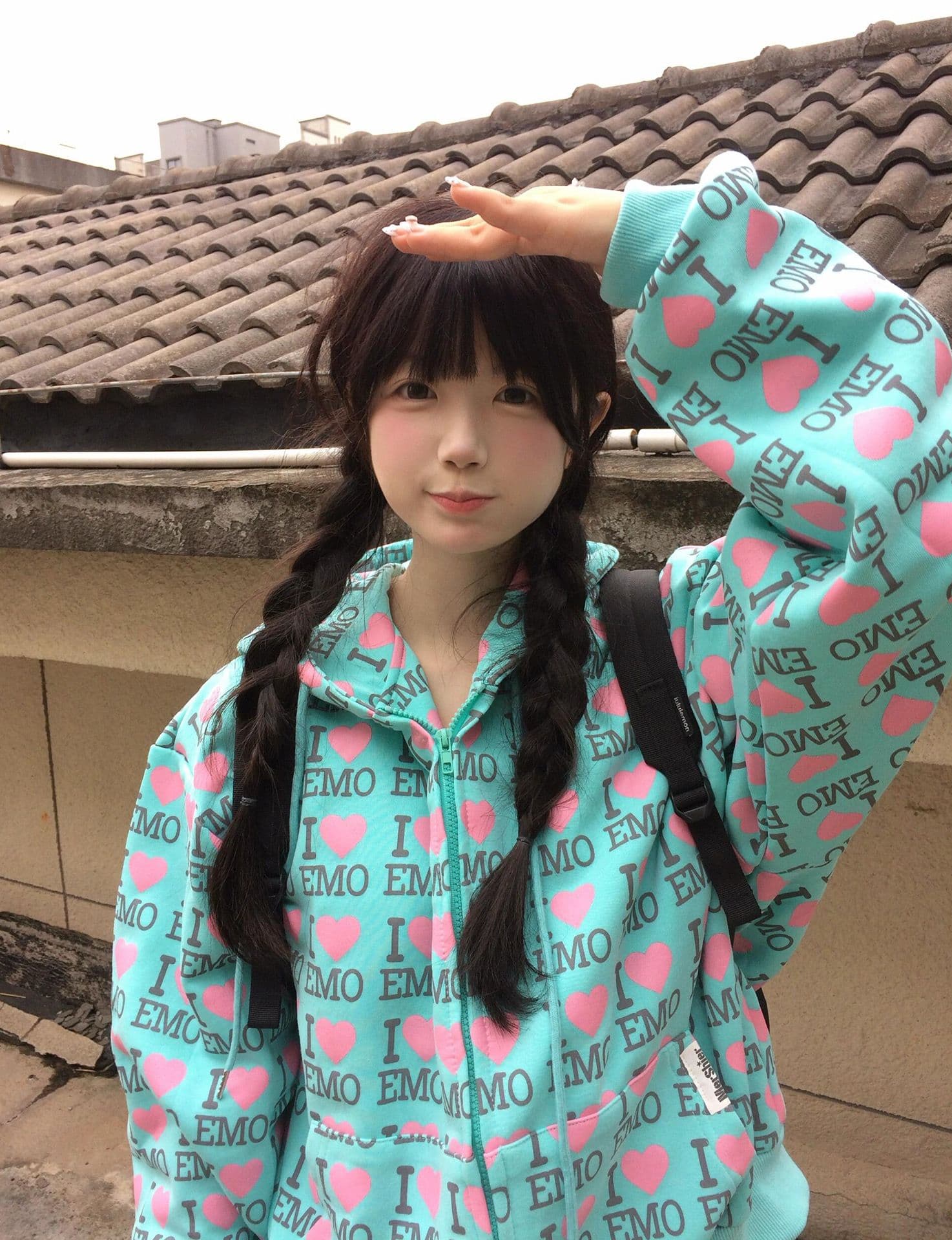 순수한 Mianhua 면 복합 후드티 여성 상세 이미지 6