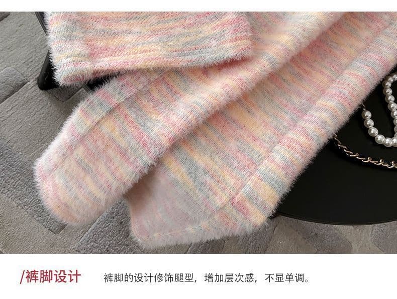 느긋한 바람 캐주얼 스포츠 슈트 여성 가을 루즈핏 후드 티 스웨터 하이웨이스트 와이드 레그 팬츠 투피스 세트 상세 이미지 12