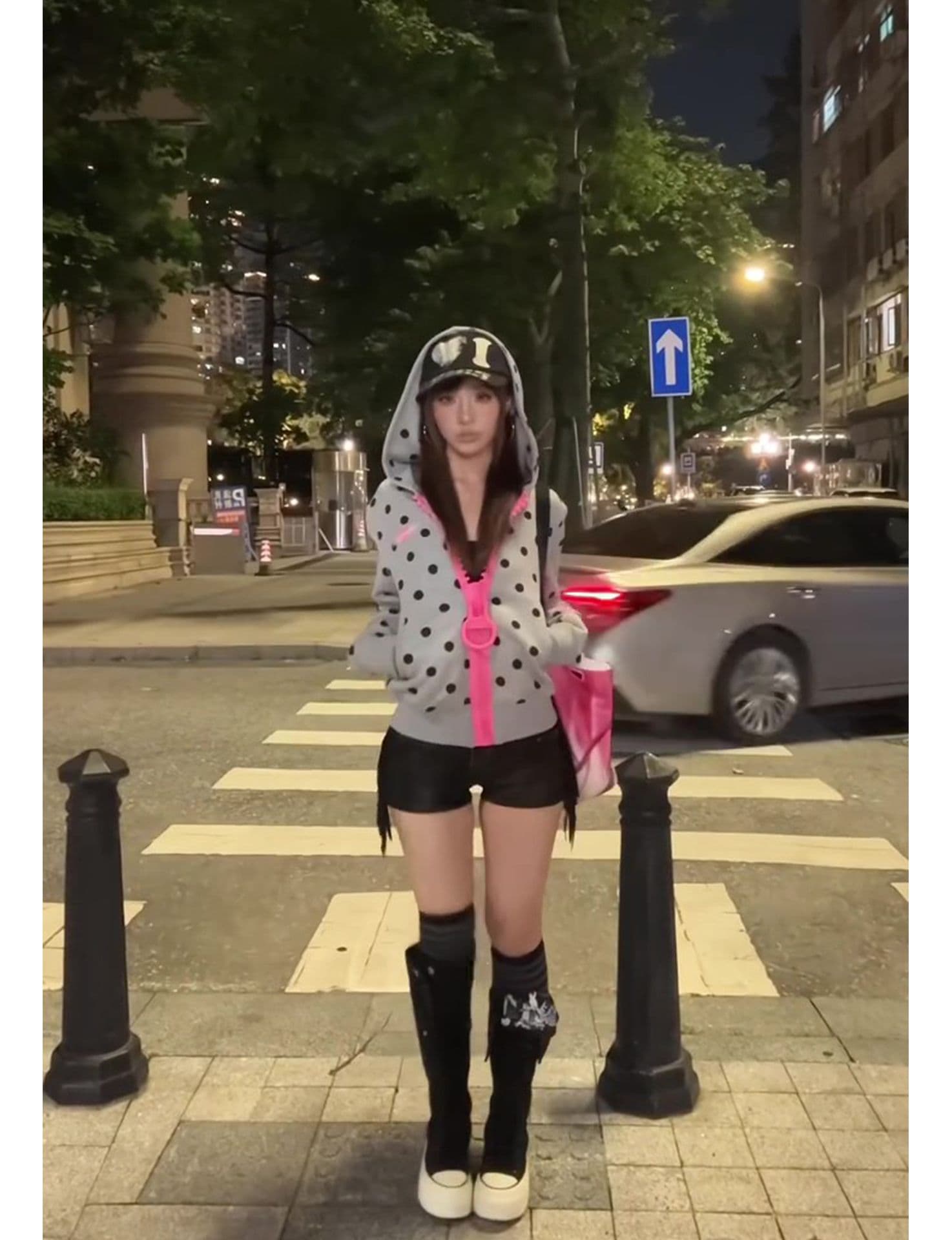 얇은 스타일 원본 대 지퍼 전후 자수 이후 패키지 칼라 Mianhua 면 복합 후드티 여성 이미지 4