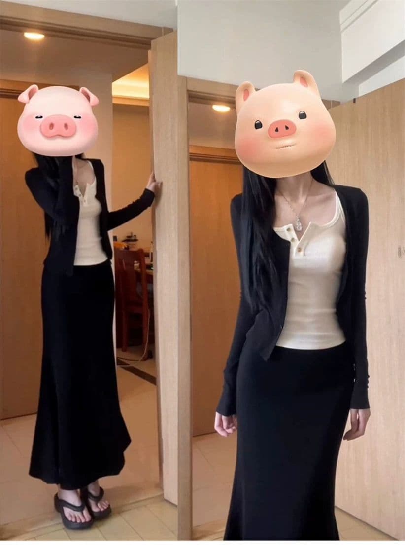 이른 가을 착용 가져 가라. 전체 집합 한 부서 분위기 센스 감기 느슨함 착용 가져 가라. 드레스 작은 키 이른 봄 세 조각 세트 상세 이미지 4