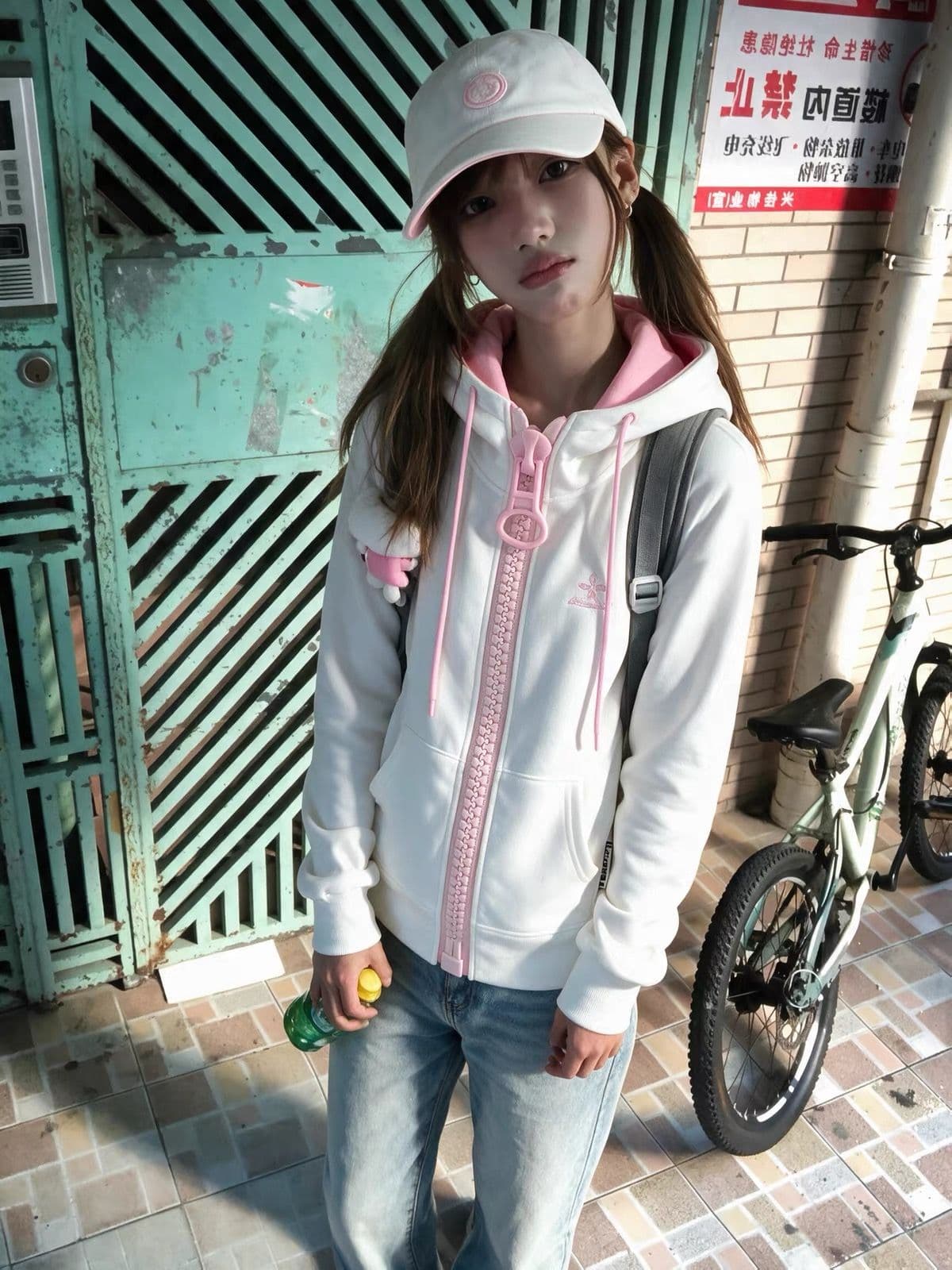 얇은 스타일 순수한 Mianhua 면 복합 후드티 여성 상세 이미지 8