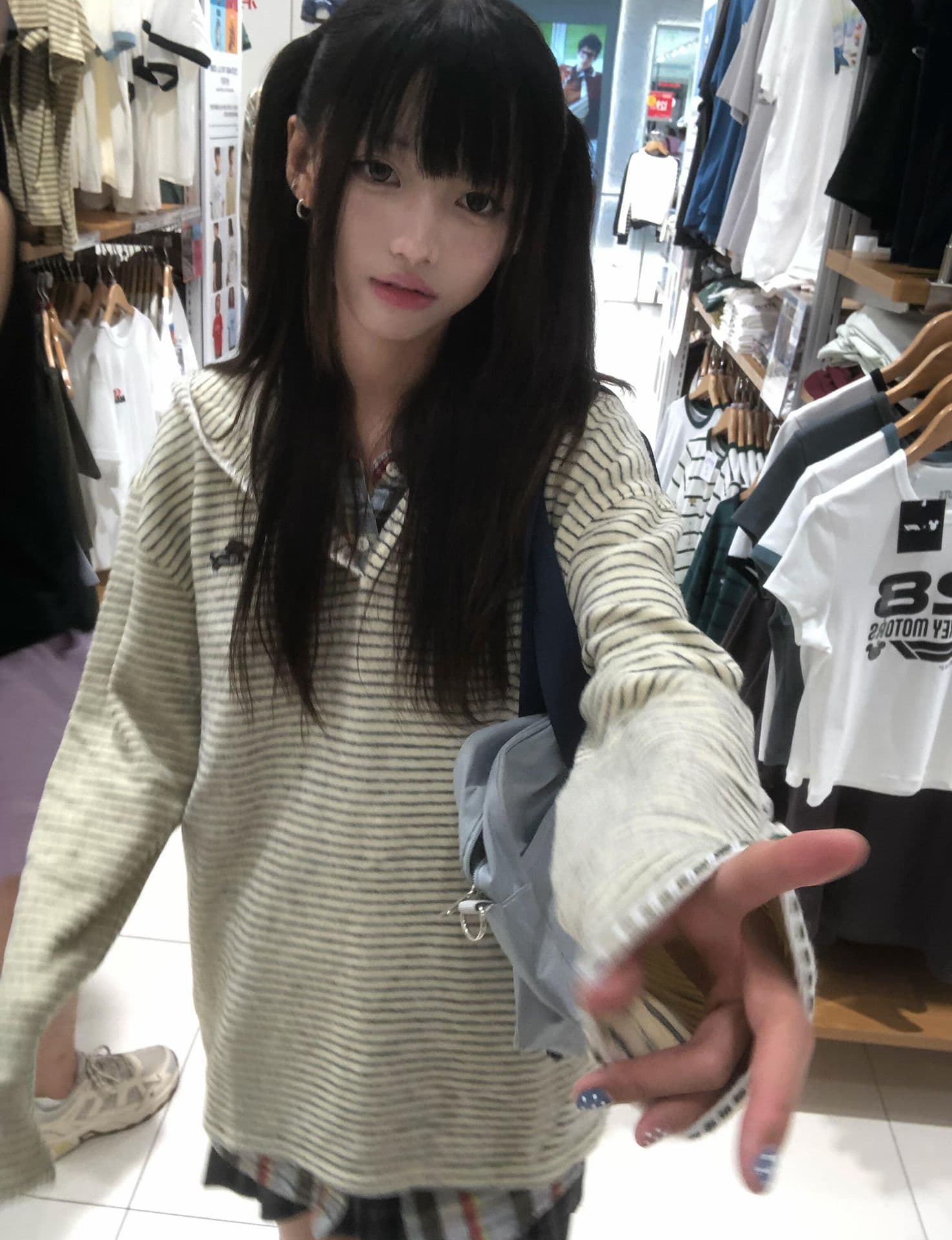 얇은 스타일 400g 자수 이후 패키지 칼라 원단 복합 후드티 여성 상세 이미지 8