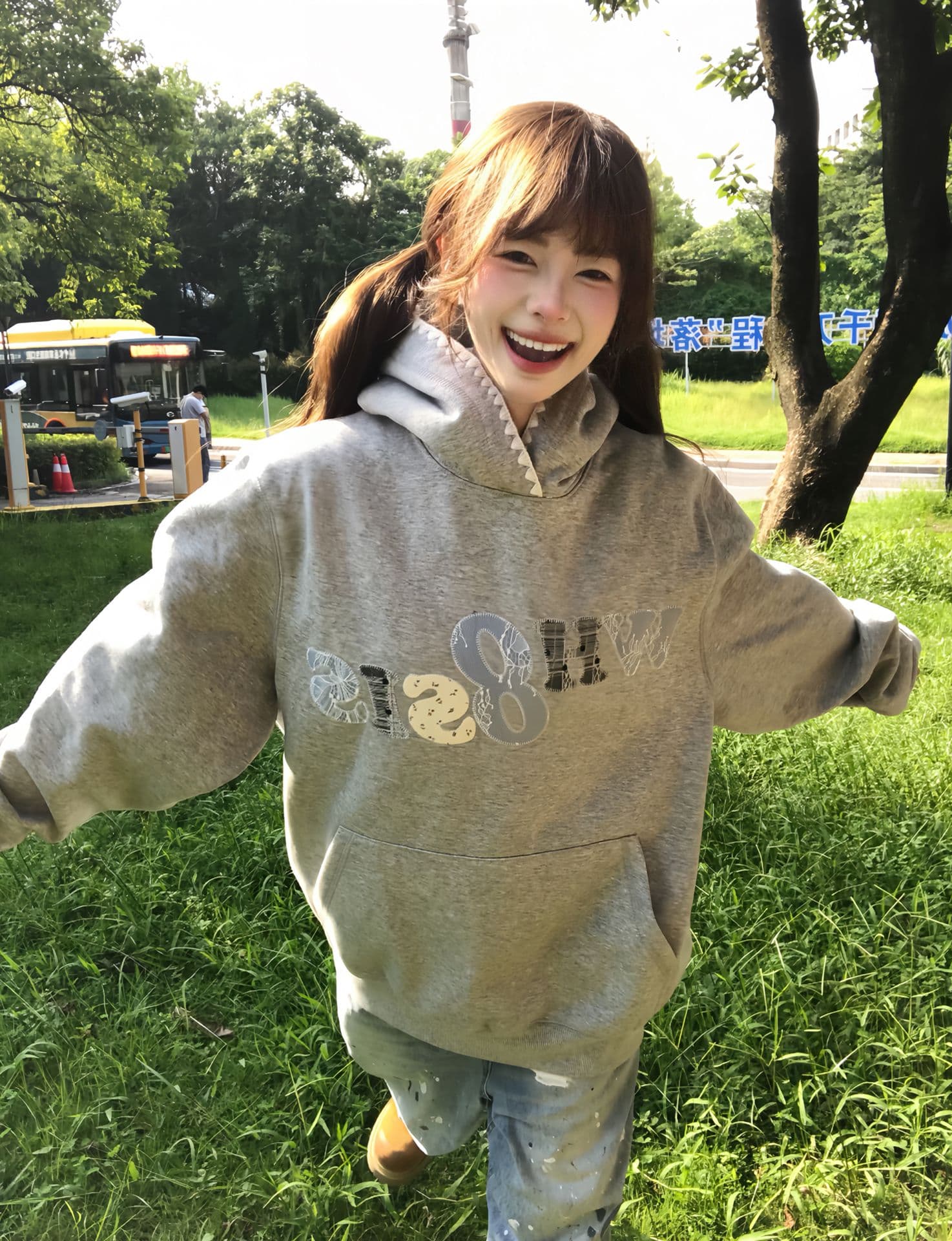 얇은 스타일 털이 있는 자수 패치 이후 패키지 칼라 순수한 Mianhua 면 복합 후드티 여성 이미지 4