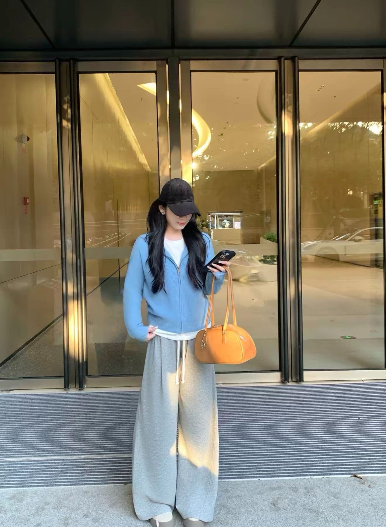 양 플러시 3 차원 후아 남편 그리드 후드 오픈 가디건 여성 레저 다용도 양모 재킷 이미지 3