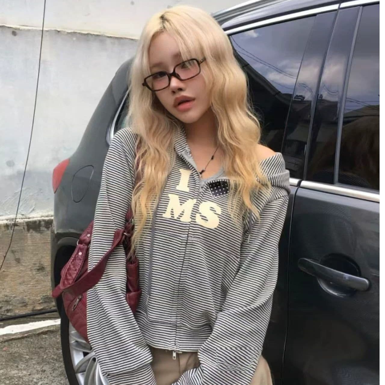 레트로 하트 일본식 스트라이프 캐주얼 다용도 슬림해 보이는 지퍼 후드 쇼트 스타일 후드티 재킷