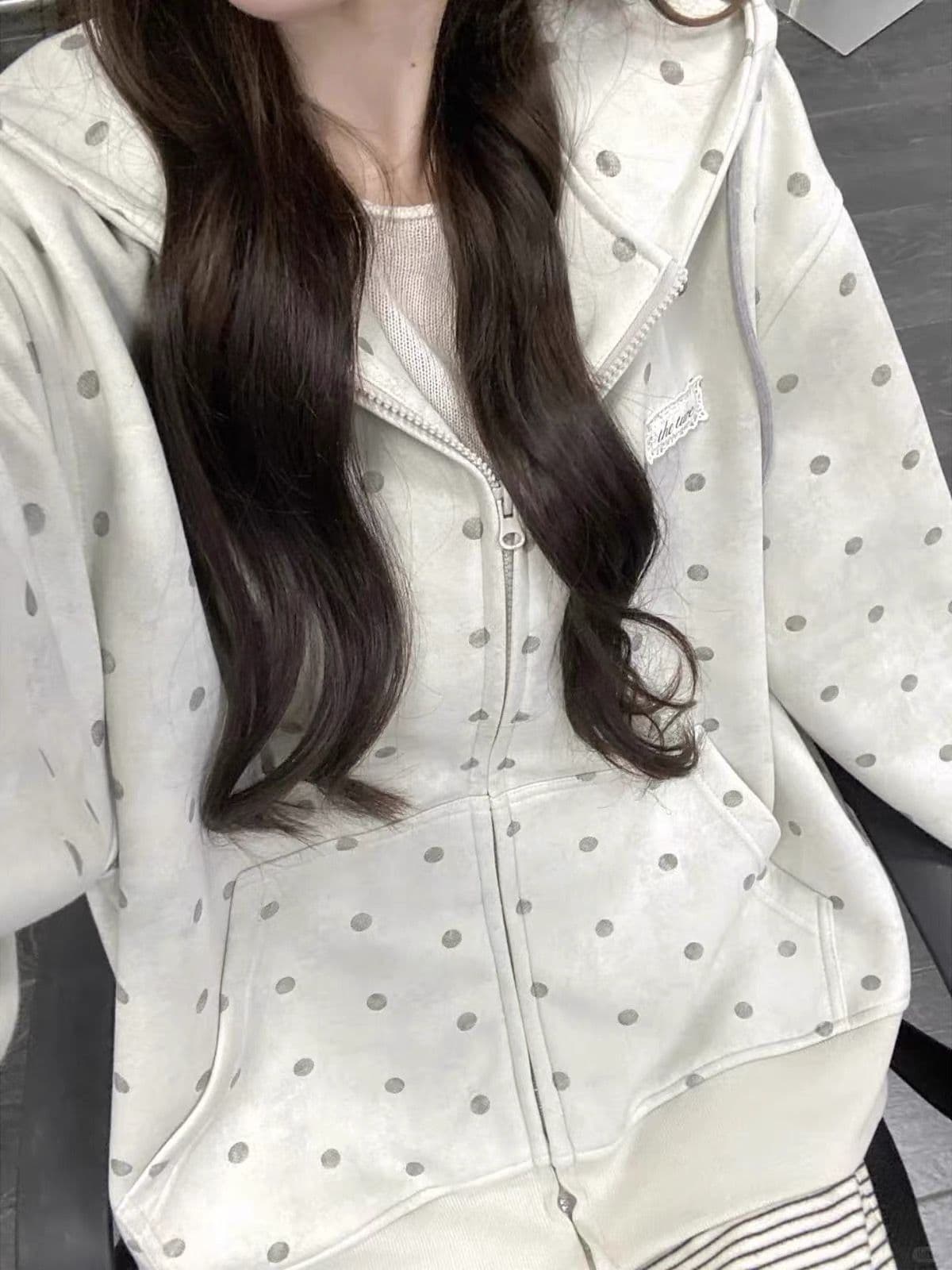 얇은 스타일 인사이드 펌프 이후 패키지 칼라 순수한 Mianhua 면 복합 596 후드티 여성 이미지 4