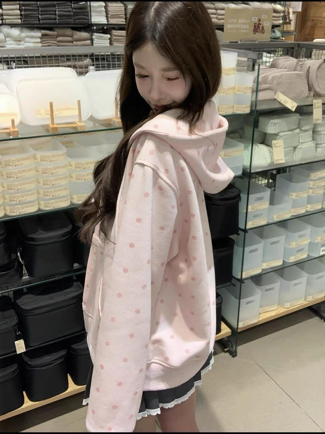 얇은 스타일 인사이드 펌프 이후 패키지 칼라 순수한 Mianhua 면 복합 596 후드티 여성 상세 이미지 12
