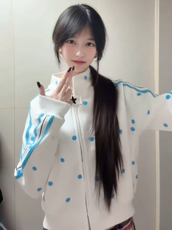 얇은 스타일 백금 지퍼 이후 패키지 칼라 순수한 Mianhua 면 복합 후드티 여성 이미지 2