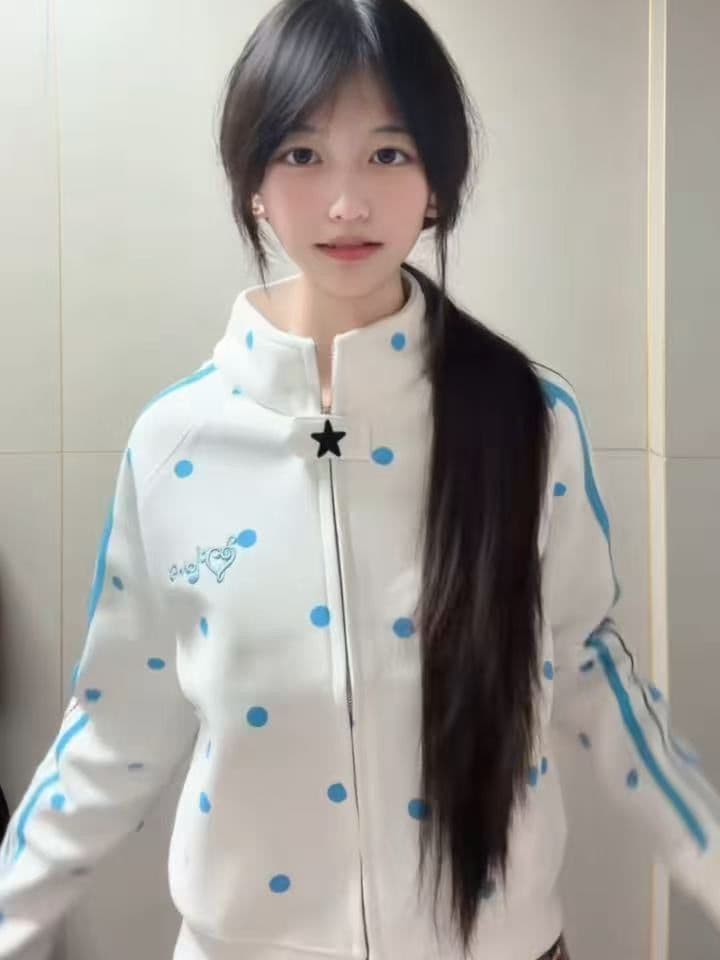 얇은 스타일 백금 지퍼 이후 패키지 칼라 순수한 Mianhua 면 복합 후드티 여성 이미지 3