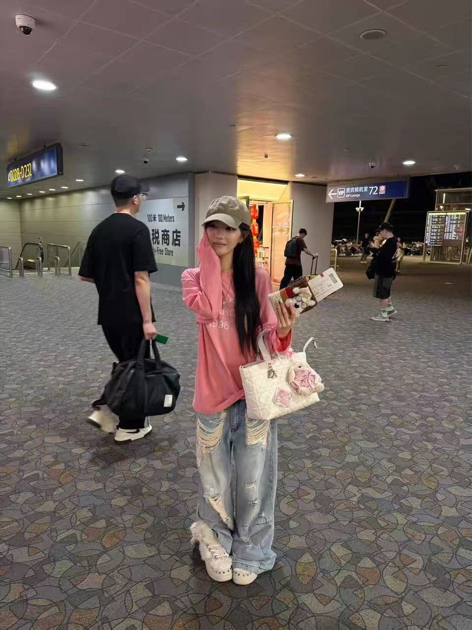 순면 220 그램 빗질하다 닫기 긴팔 티셔츠 여성 이미지 3