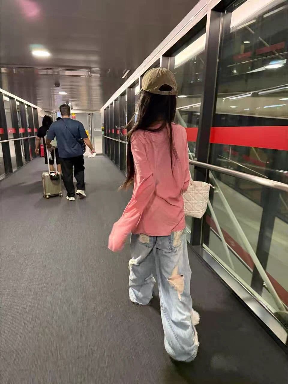 순면 220 그램 빗질하다 닫기 긴팔 티셔츠 여성 이미지 2