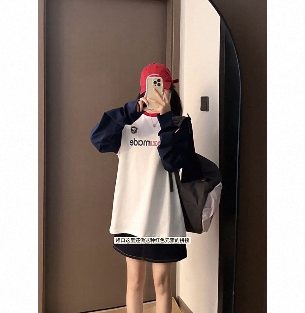 순면 220 그램 빗질하다 닫기 긴팔 티셔츠 여성 상세 이미지 4