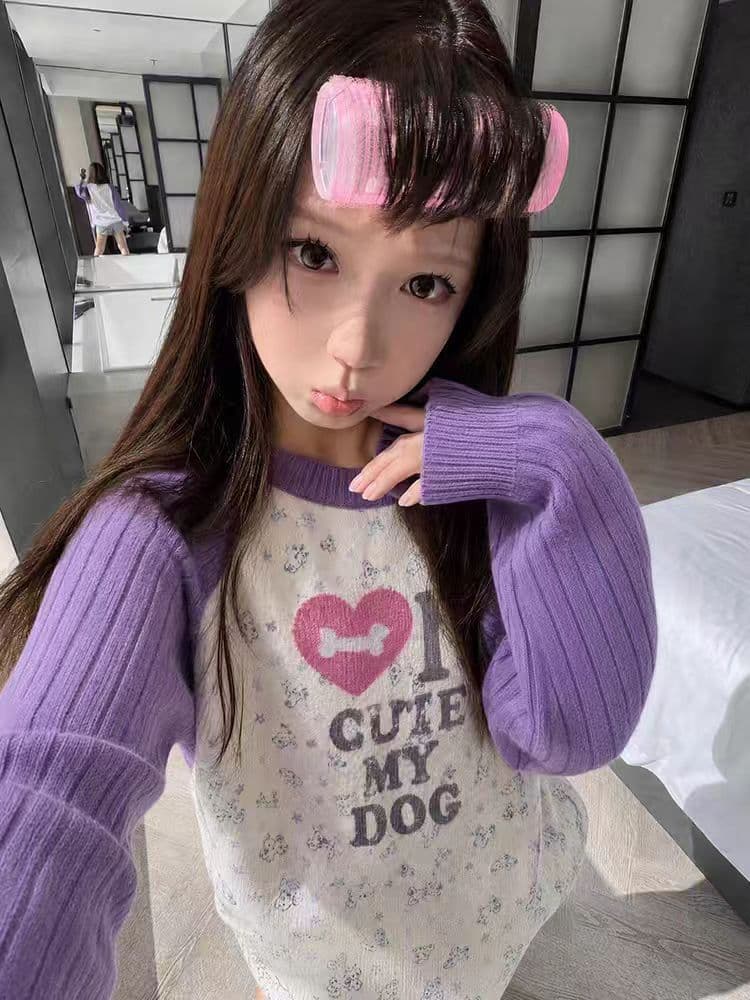 세 양 플러시 긴팔 스웨터 여자 상세 이미지 7