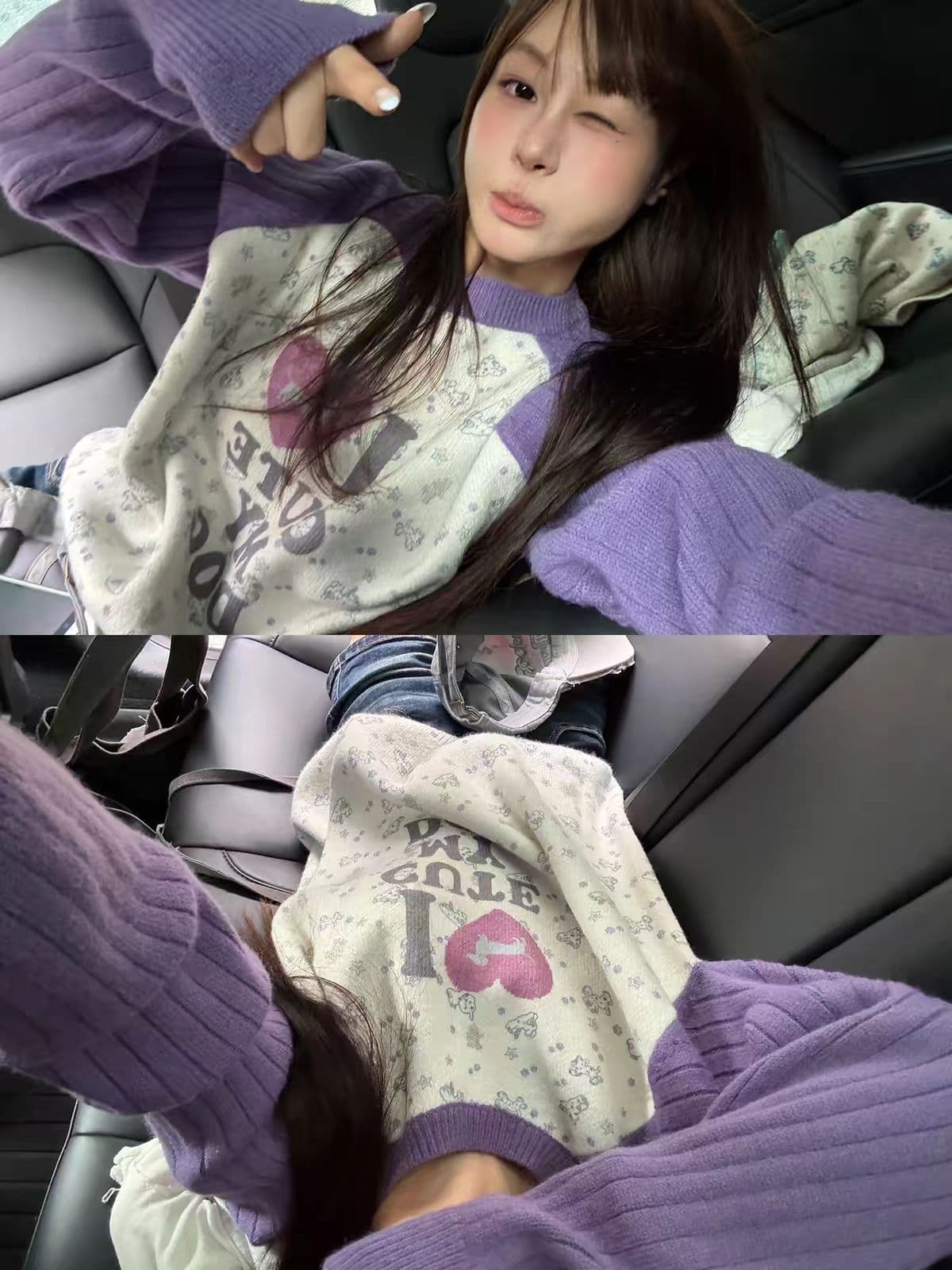 세 양 플러시 긴팔 스웨터 여자 상세 이미지 10