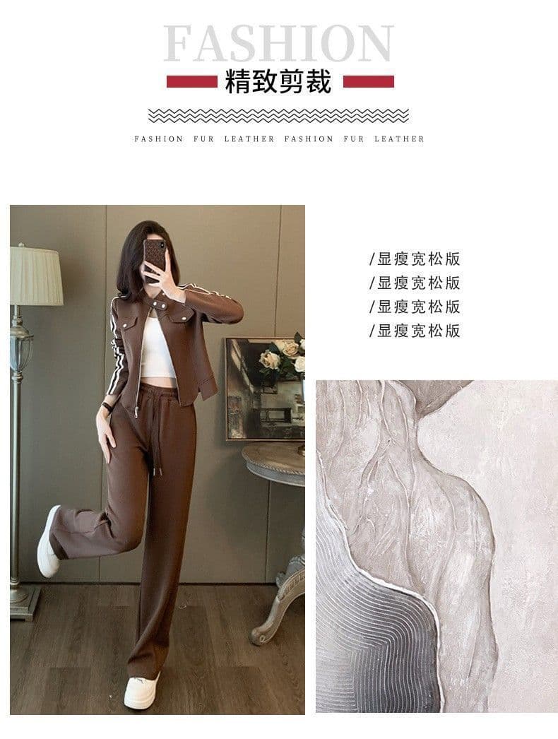 봄 가을 새로운 스포츠 슈트 여성 루즈핏 슬림해 보이는 후드티 한 부서 패션 캐주얼 투피스 세트 트렌디 상세 이미지 5