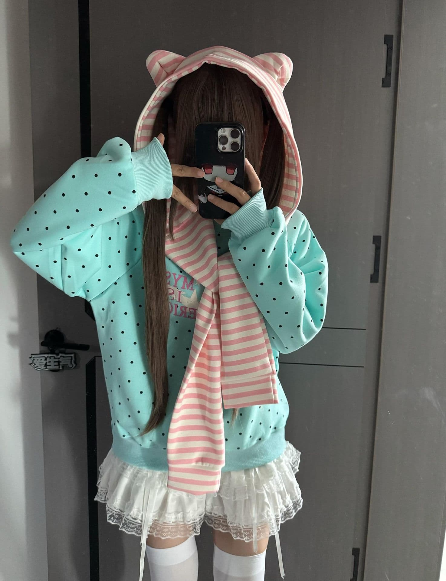 얇은 스타일 전체 조각 다림질 숄 복합 이후 패키지 칼라 순수한 Mianhua 면 복합 후드티 여성 상세 이미지 4
