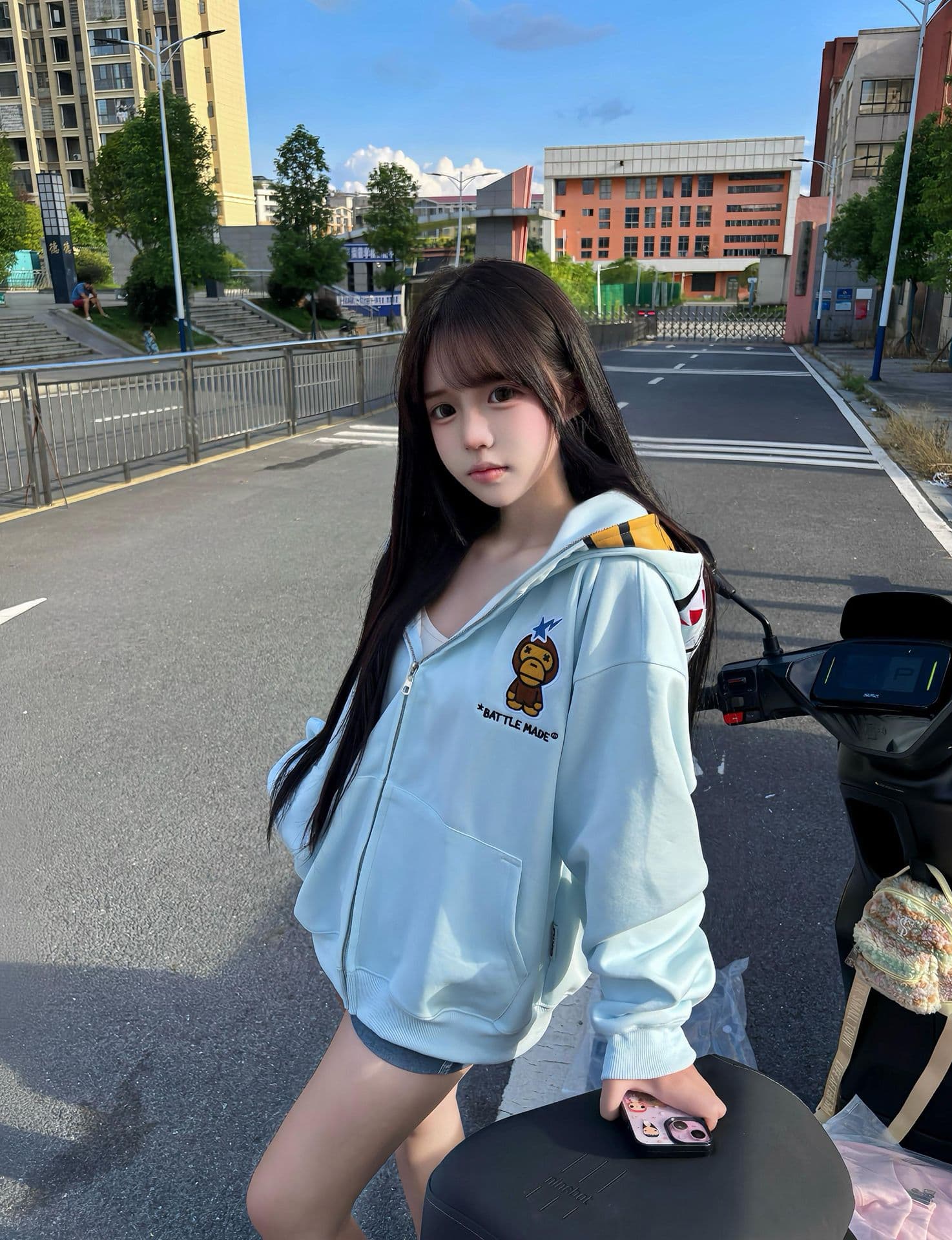 얇은 스타일 털이 있는 자수 프린트 더블 맨위 모자 이후 패키지 칼라 순수한 Mianhua 면 복합 후드티 여성