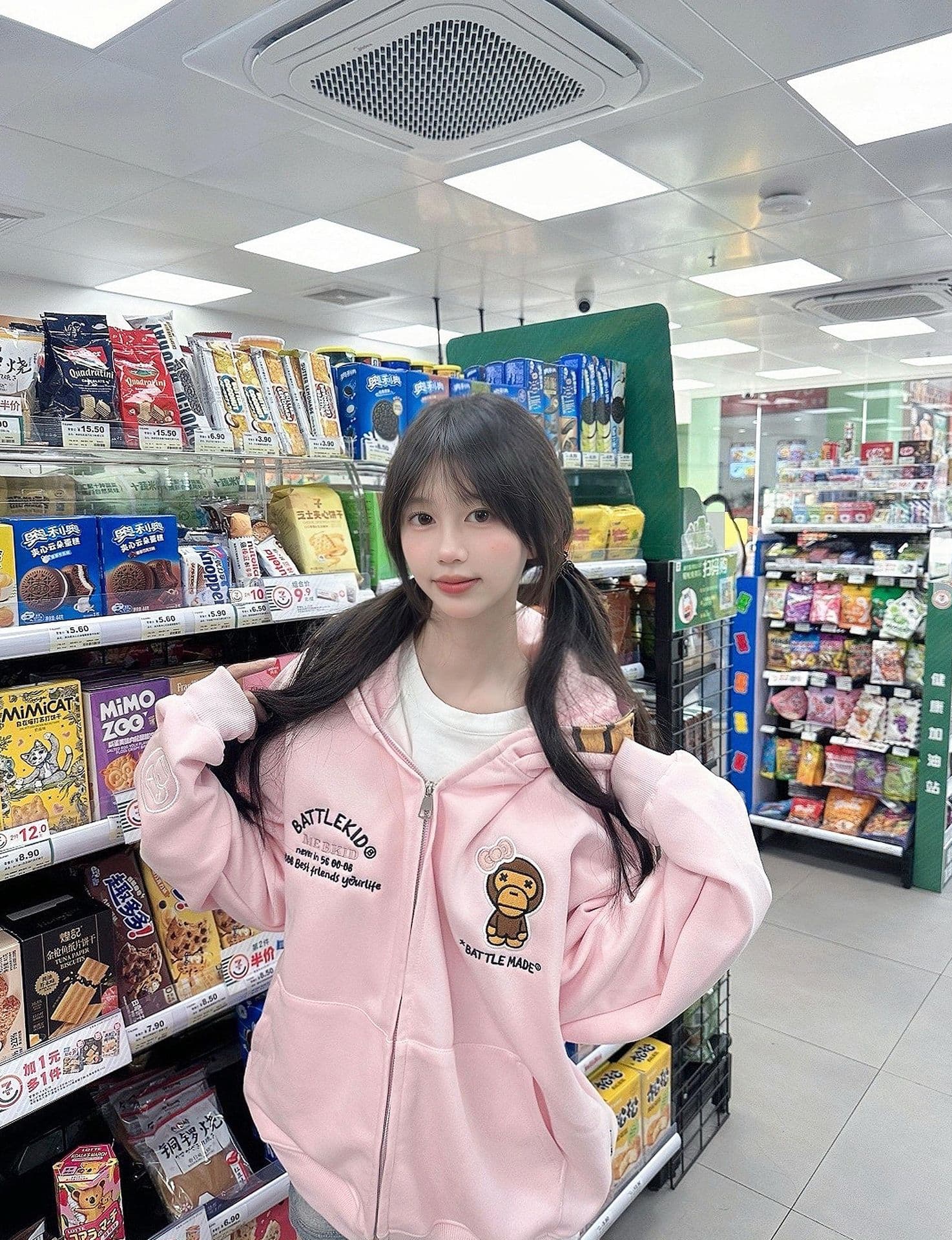 얇은 스타일 털이 있는 자수 프린트 더블 맨위 모자 이후 패키지 칼라 순수한 Mianhua 면 복합 후드티 여성 상세 이미지 6
