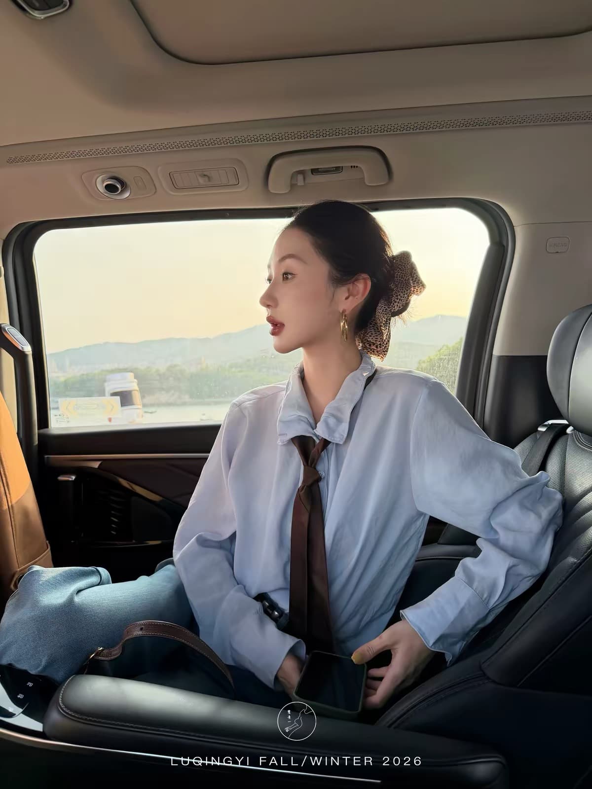 구름 산등성이 미니멀리즘 모달 여성 셔츠 가을 스탠드 칼라 느긋한 루즈핏 캐주얼 긴팔 맨위 상세 이미지 4