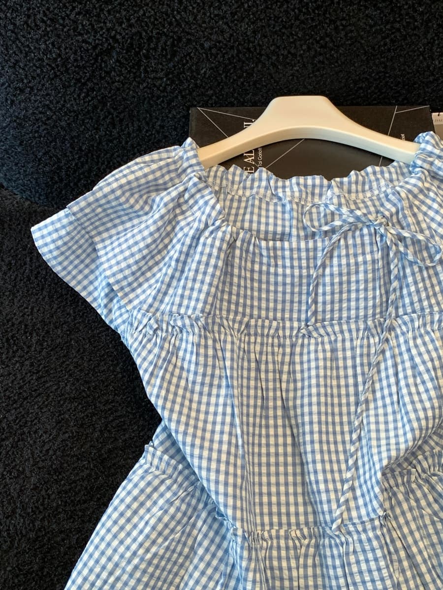 프랑스식 작은 날다 소매 맨위 여성 여름 2026 새로운 Chic 아름다운 작은 셔츠 달콤함 패치워크 망사 인형 셔츠 상세 이미지 2