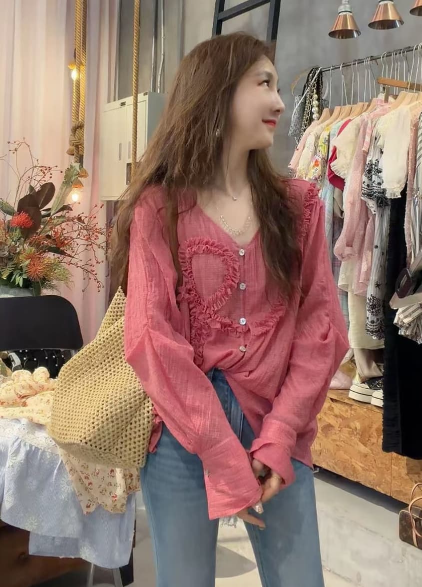 프라임 당겨서 유럽 니켈 착용 가져 가라. 한 부서 Chic 느긋한 디자인 레이스 나비 매듭 체크무늬 셔츠 셔츠 상세 이미지 2