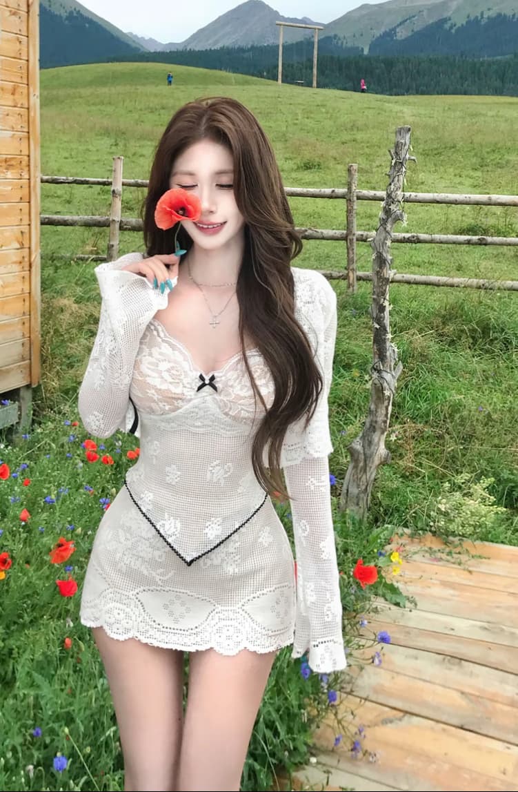 mejiu 꿀 나인 흔적 어렴풋이 순수한 욕망 높음 지혜 센스 봄 여름 슬림해 보이는 품격 여름 허리 수축 위아래로 세트 상세 이미지 1