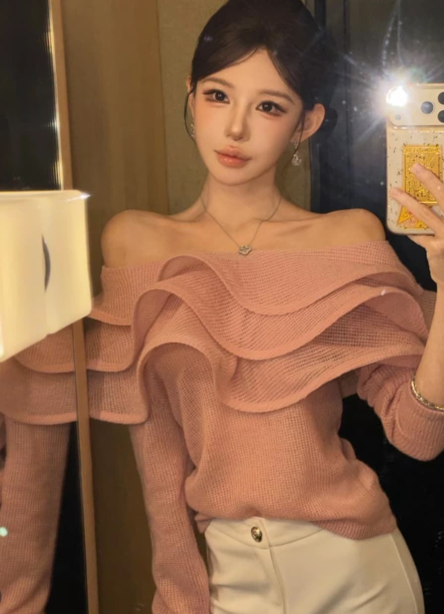 핑크색 丨 분말 요금 남자 어깨 디자인 센스 인터넷 유명인 슬림해 보이는 패션 외국 가스 다용도 맨위 이미지 2