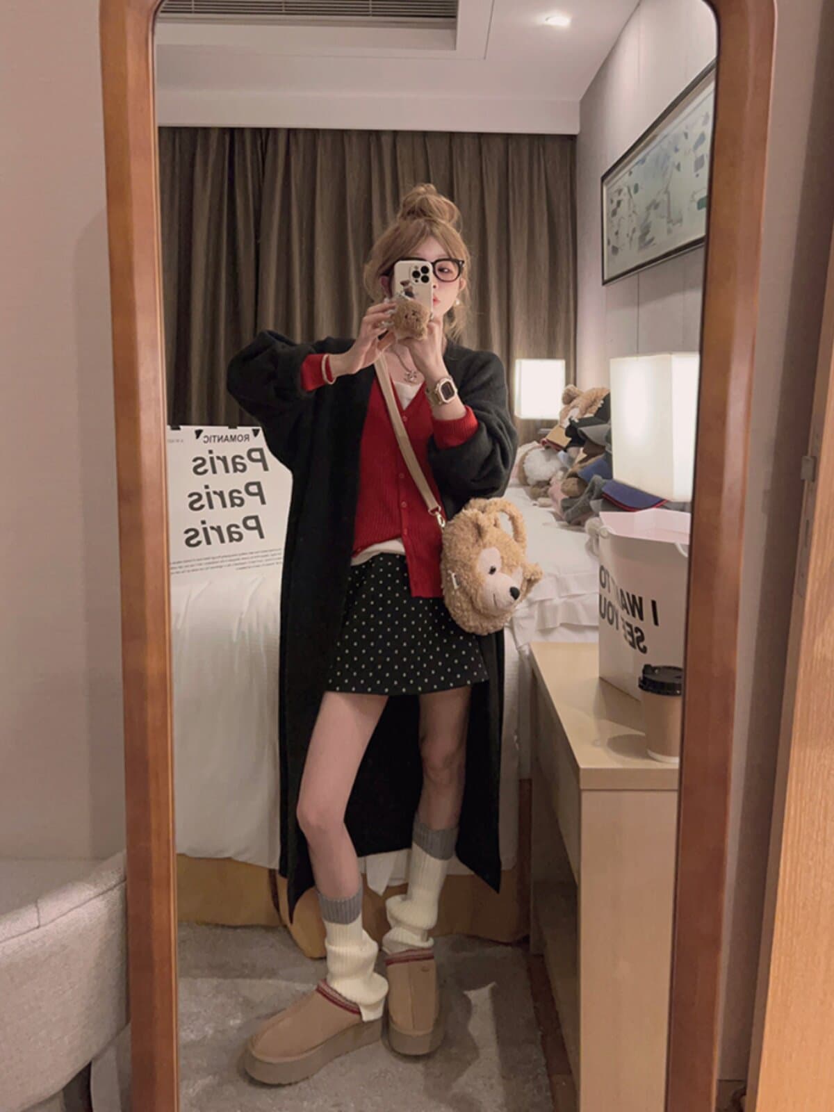 yukiss 느긋한 대 이불 세련된 센스 롱 코트 두꺼운 큰 머리카락 외투 이미지 3
