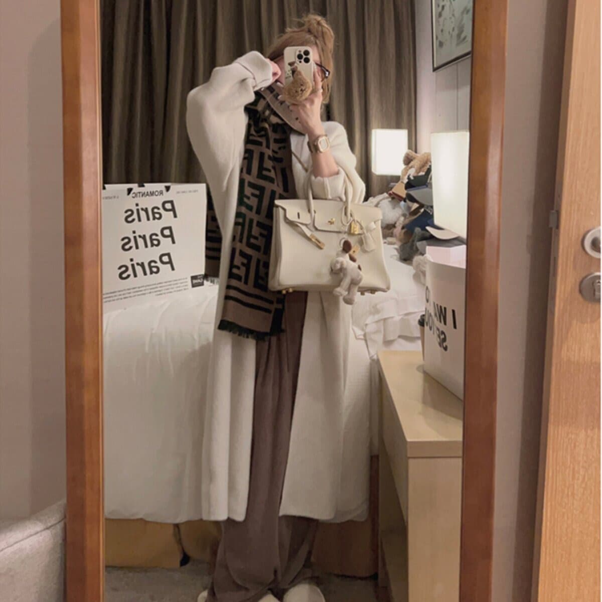 yukiss 느긋한 대 이불 세련된 센스 롱 코트 두꺼운 큰 머리카락 외투 이미지 5