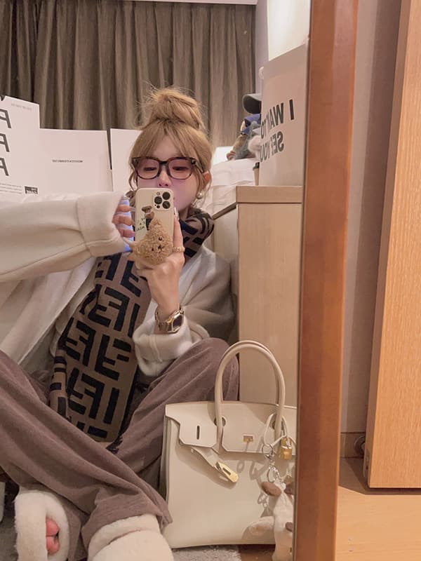 yukiss 느긋한 대 이불 세련된 센스 롱 코트 두꺼운 큰 머리카락 외투 상세 이미지 56