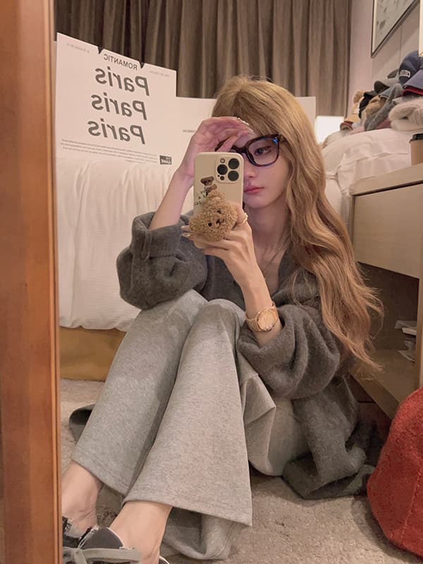 yukiss 느긋한 대 이불 세련된 센스 롱 코트 두꺼운 큰 머리카락 외투 상세 이미지 63
