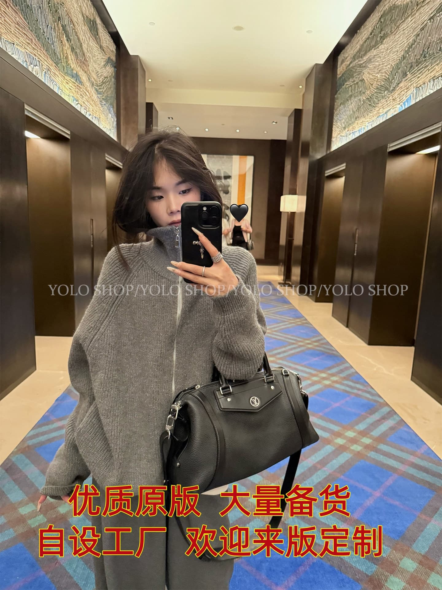 회색 지퍼 터틀넥 스웨터 오픈 가디건 여성 코트 느긋한 고급 센스 2025 새로운 한 부서 이른 가을 착용 잡아라. 의류 이미지 2