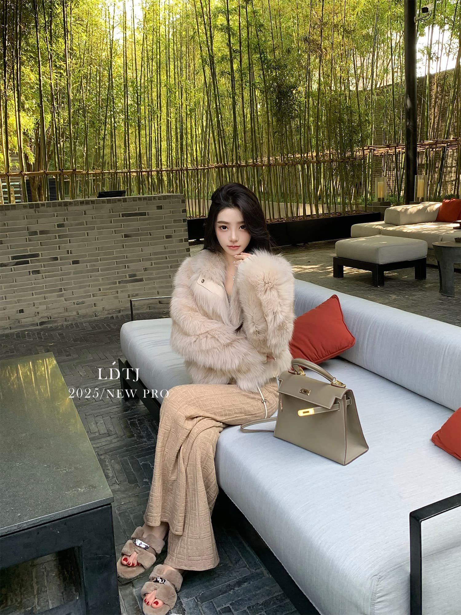 높음 세트 다용도 찹쌀 봄 여름 비싼 품격 느긋한 니트 부츠컷 도루 센스 넓은 다리 오래된 돈 꽃 긴 바지 여성 상세 이미지 4