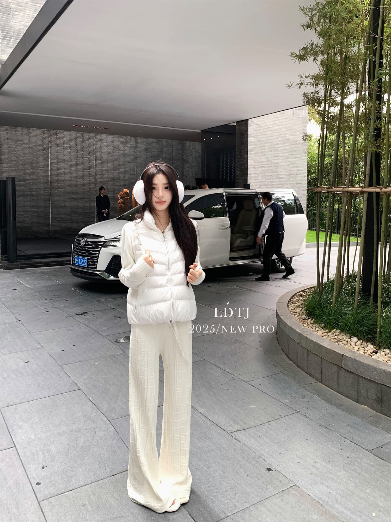 높음 세트 다용도 찹쌀 봄 여름 비싼 품격 느긋한 니트 부츠컷 도루 센스 넓은 다리 오래된 돈 꽃 긴 바지 여성 상세 이미지 18
