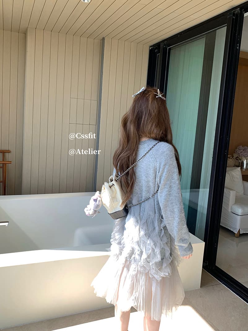 높은 품질 에디션 늦게 우산 우산 산 스트림 흔적 요정 멜라루카 쉬폰 니트 모헤어 부드러운 드레스 스웨터 드레스 상세 이미지 37
