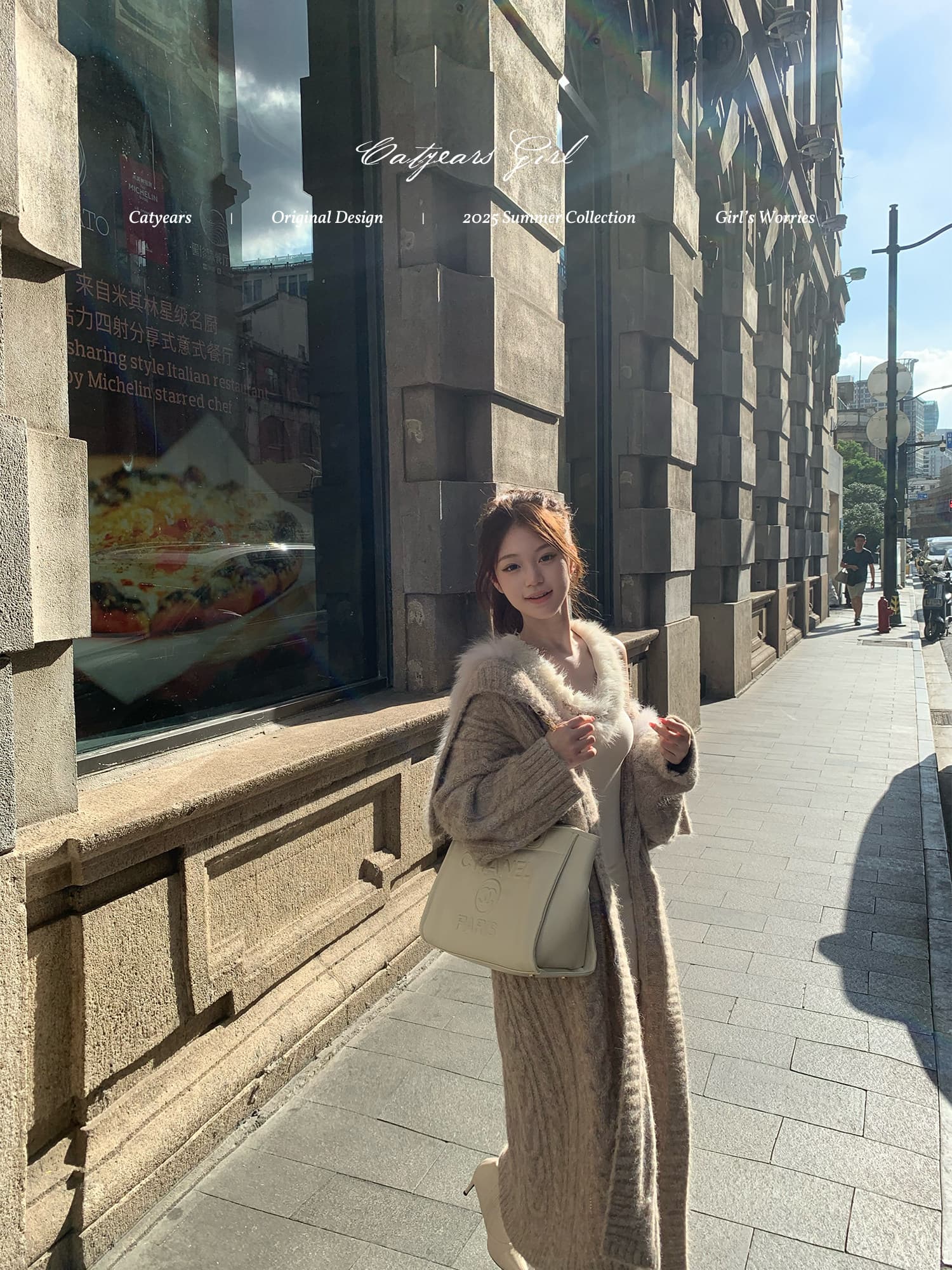 catyears 고양이 년 느긋한 다시 아름다운 겨울 분위기 사실 여우털 빅 칼라 니트 대 이불 스웨터 상세 이미지 7