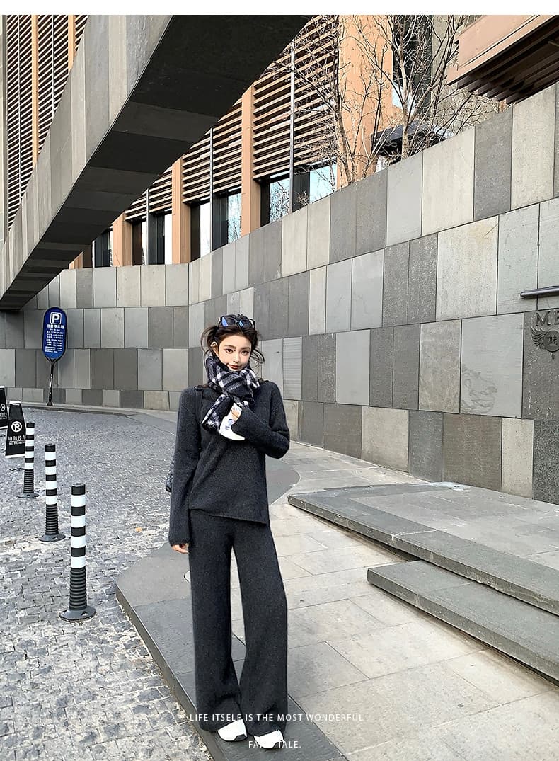 2026 가을 새로운 easy 게으른 세트 너구리 플러시 v 리더쉽 트임 맨위 허리밴드 바지 투피스 세트 상세 이미지 34