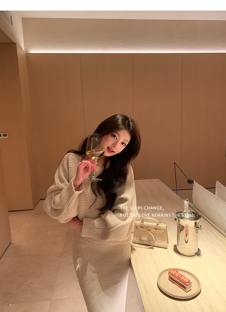 lilylikes 矜贵 자매 센스 양모 부드러운 찹쌀 고급 질감 하나 슬라이스 불규칙 맨위 반 스커트 세트 상세 이미지 12