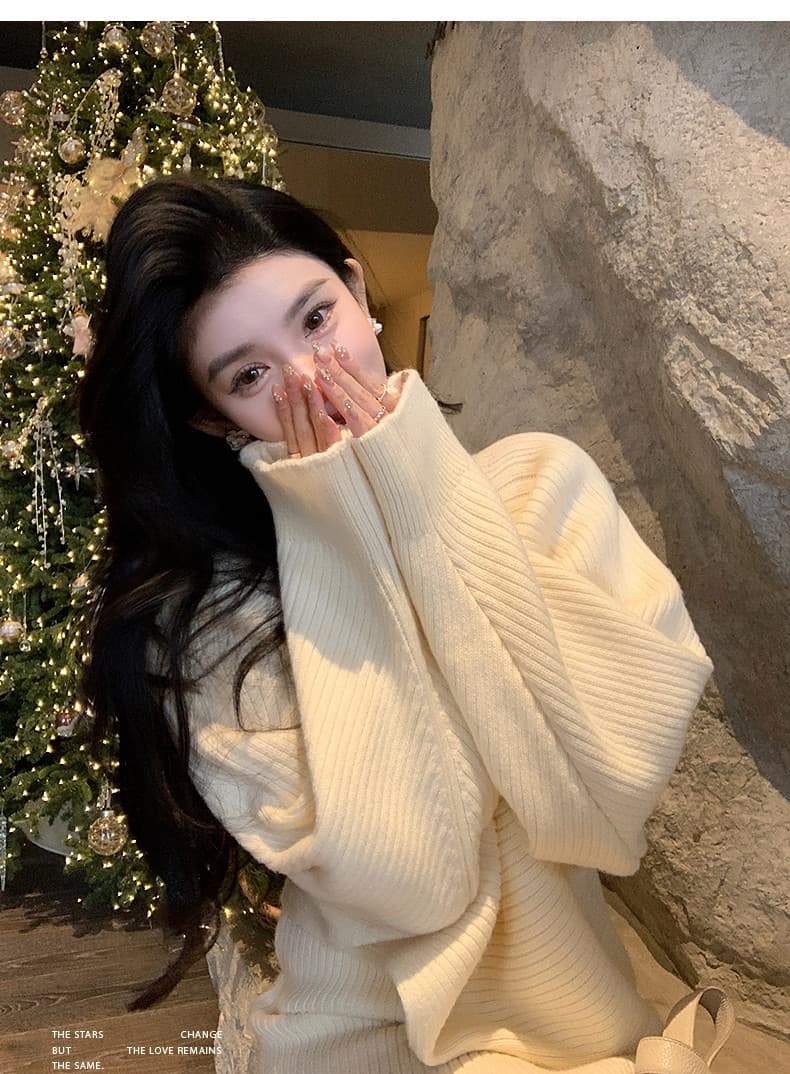 lilylikes 矜贵 자매 센스 양모 부드러운 찹쌀 고급 질감 하나 슬라이스 불규칙 맨위 반 스커트 세트 상세 이미지 19