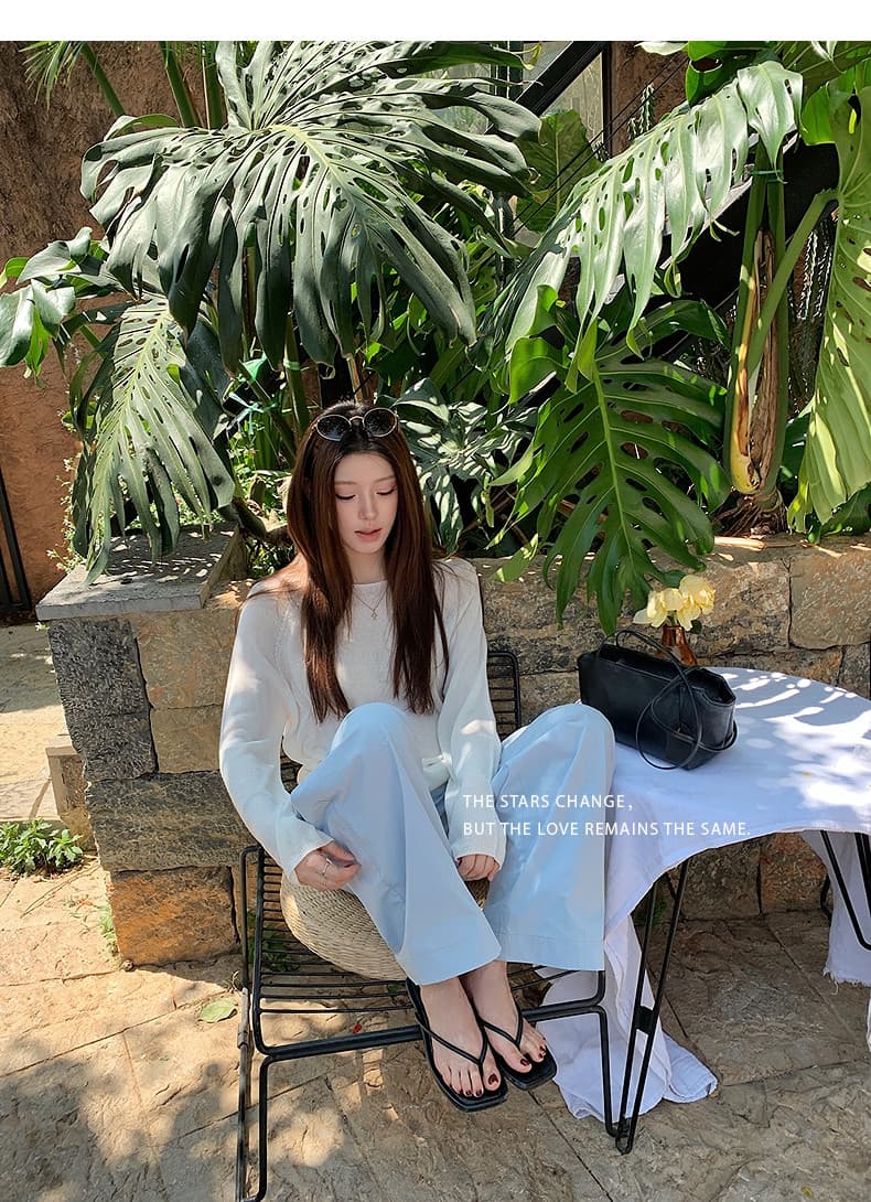 한여름 공기 바지 얇고 가벼운 통기성 봄 여름 편안함 슬림해 보이는 미니멀리즘 허리밴드 캐주얼 긴 바지 상세 이미지 44
